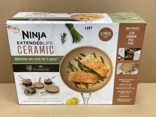 NINJA EXTENDED LIFE CERAMIC 5 PIECE PAN SET - RRP £220.00: LOCATION - D12