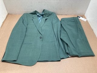 RIVER ISLAND LONDON 2PC BLAZER & TAILORED TROUSER SET IN GREEN - UK 38R/32R - RRP £150.00: LOCATION - A8