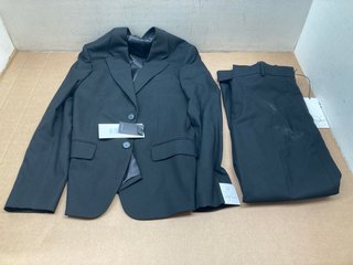 RIVER ISLAND LONDON 2PC BLAZER & TAILORED TROUSER SET IN BLACK - UK 38R/32R - RRP £110.00: LOCATION - A8