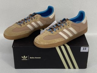 ADIDAS WALES BONNER SAMBA TRAINERS IN BEIGE - UK SIZE 10.5 - RRP £159.99: LOCATION - FRONT BOOTH