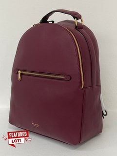 RADLEY LONDON WITHAM ROAD BACKPACK IN BURGUNDY - RRP £259.00: LOCATION - FRONT BOOTH