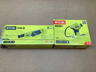 RYOBI R18RW3-0 18V 3/8" RATCHET WRENCH TO ALSO INCLUDE RYOBI R18PI-0 18V HIGH PRESSURE INFLATOR: LOCATION - A12