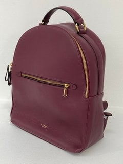 RADLEY LONDON WITHAM ROAD BACKPACK IN BURGUNDY - RRP £259.00: LOCATION - FRONT BOOTH