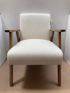 GALLERY INTERIORS NEYLAND OCCASIONAL ARMCHAIR IN NATURAL LINEN: LOCATION - A12