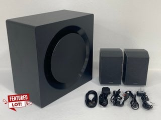 SAMSUNG PS-WC99B SUBWOOFER WITH 2 SURROUND SPEAKERS - RRP £550.00: LOCATION - FRONT BOOTH