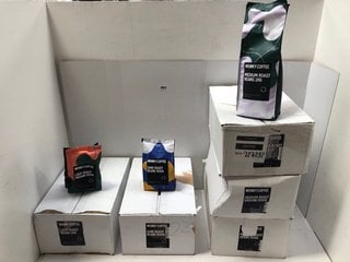 5 X BOXES OF WONKY COFFEE 1KG/500G LIGHT ROAST/DARK ROAST COFFEE BEANS - BBE 6/25: LOCATION - A15