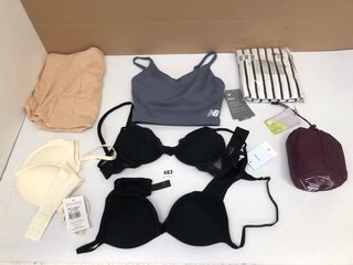 QTY OF ASSORTED WOMENS CLOTHING ITEMS TO INCLUDE NEW BALANCE SPORTS BRA IN GREY - UK XS: LOCATION - B15