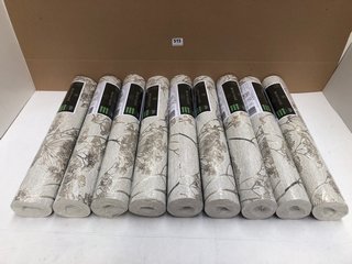 9 X ROLLS OF BOUTIQUE LUXURY SERENE SEED FLORAL WALLPAPER IN GREY: LOCATION - B14