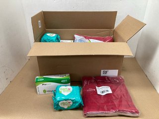 BOX OF ASSORTED ITEMS TO INCLUDE GOOD BABY WET WIPES: LOCATION - B13