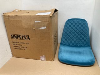 AINPECCA SET OF 2 VELVET DINING CHAIRS IN TEAL: LOCATION - B13