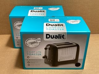 2X DUALIT 2 SLOT LITE TOASTER IN BLACK - COMBINED RRP £148: LOCATION - B7