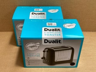 2X DUALIT 2 SLOT LITE TOASTER IN BLACK - COMBINED RRP £148: LOCATION - B7