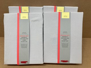 4X JOHN LEWIS & PARTNER KINGSIZE BAMBOO VISCOSE AND LINEN DUVET SET IN GREY - COMBINED RRP £440: LOCATION - B3