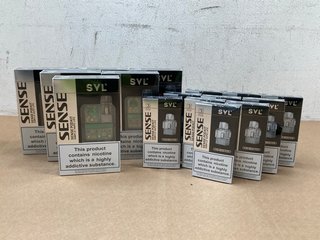 6 X SENSE SVL POD KITS IN GREEN/BLUE TO ALSO INCLUDE QTY OF SENSE SVL MESH PODS - (PLEASE NOTE: 18+YEARS ONLY. ID MAY BE REQUIRED): LOCATION - D0