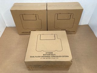 3 X BOTTOM INLET DUAL FLUSH UNIVERSAL CONCEALED CISTERNS - MODEL XTY008B: LOCATION - C1