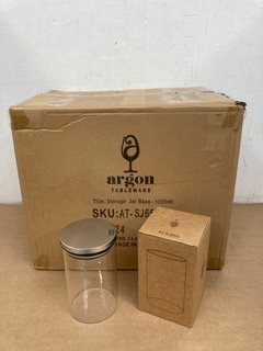 BOX OF ARGON TABLEWARE 24 1000ML STORAGE JAR BASES: LOCATION - C1