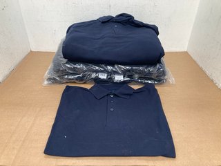 QTY OF UNEEK PLAIN POLO TOPS IN NAVY - UK M/L: LOCATION - C2