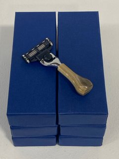 7 X TRUEFITT & HILL SMALL TRAVEL RAZORS IN HORN - COMBINED RRP - £532 (PLEASE NOTE: 18+YEARS ONLY. ID MAY BE REQUIRED): LOCATION - A*