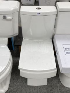 (COLLECTION ONLY) SQUARE STYLED CLOSE COUPLED W/C WITH CISTERN FITTINGS & SEAT - RRP £335: LOCATION - D6