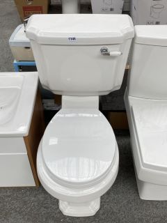 (COLLECTION ONLY) TRADITIONAL CLOSE COUPLED W/C WITH CISTERN FITTINGS, FLUSH HANDLE & SOFT CLOSE SEAT - RRP £345: LOCATION - D6