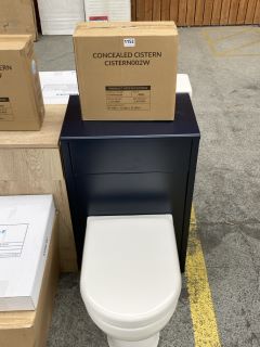 (COLLECTION ONLY) 500 X 330MM W/C UNIT IN INDIGO WITH BTW PAN, SEAT & CONCEALED CISTERN FITTING KIT - RRP £780: LOCATION - D6