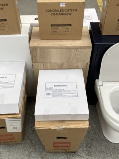 (COLLECTION ONLY) 500 X 300MM W/C UNIT IN GLADSTONE OAK WITH BTW PAN, SEAT & CONCEALED CISTERN FITTING KIT - RRP £780: LOCATION - D6