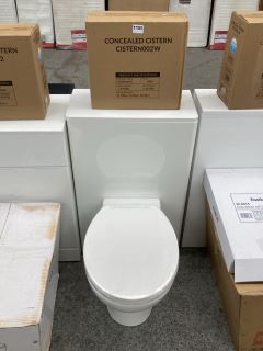 (COLLECTION ONLY) 500 X 250MM W/C UNIT IN WHITE WITH BTW PAN, SEAT & CONCEALED CISTERN FITTING KIT - RRP £780: LOCATION - D6