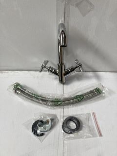 MODERN CROSSHEAD MONO BASIN MIXER TAP IN CHROME - RRP £190: LOCATION - D8R