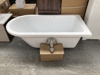 1500 X 770MM TRADITIONAL SINGLE ENDED FREESTANDING BATH WITH A SET OF CHROME CLAW & BALL FEET *REPAIRABLE DAMAGE ON CORNER, 3 FEET ONLY*: LOCATION - C1