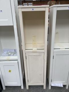 FLOOR STANDING 1 DOOR WITH OPEN SHELF BATHROOM CABINET IN IVORY 1480 X 385 X 310MM - RRP £505: LOCATION - C3