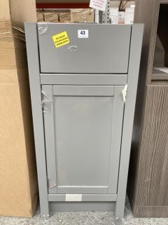 FLOOR STANDING 1 DOOR 1 DRAWER BASE UNIT IN LIGHT GREY 860 X 400 X 340MM - RRP £235: LOCATION - C3