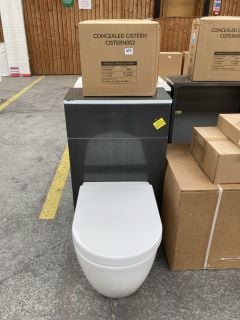 (COLLECTION ONLY) 500 X 250MM W/C UNIT IN ANTHRACITE WITH BTW PAN, SEAT & CONCEALED CISTERN FITTING KIT - RRP £780: LOCATION - D5