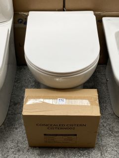 (COLLECTION ONLY) D-SHAPED BTW PAN, SOFT CLOSE SEAT & CONCEALED CISTERN FITTING KIT - RRP £309: LOCATION - D4