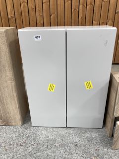 WALL HUNG 2 DOOR BATHROOM CABINET IN MATT PEARL GREY 500 X 660 X 180MM - RRP £235: LOCATION - D4