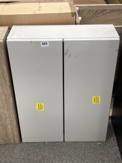 WALL HUNG 2 DOOR BATHROOM CABINET IN MATT PEARL GREY 500 X 660 X 180MM - RRP £235: LOCATION - C4