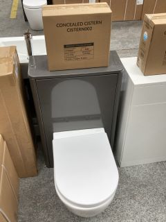 (COLLECTION ONLY) 560 X 250MM W/C UNIT IN GRAPHITE GREY WITH BTW PAN, SEAT & CONCEALED CISTERN FITTING KIT - RRP £780: LOCATION - C5