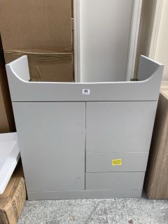 (COLLECTION ONLY) FLOOR STANDING 2 DOOR 2 DRAWER SEMI-RECESSED SINK UNIT IN LIGHT GREY 700 X 310 X 830MM - RRP £295: LOCATION - C3