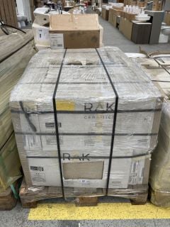 (COLLECTION ONLY) PALLET OF RAK 600 X 300MM PORCELAIN EXTERIOR GRADE FREEZE THAW RESISTANT TILES IN RIVEN BEIGE APPROX 41M2 IN TOTAL 912KG - RRP £3365 (HEAVY ITEM, ADEQUATE VEHICLE & MANPOWER REQUIRE