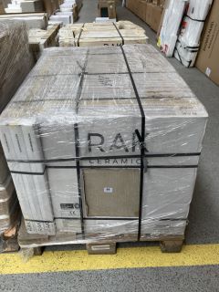 (COLLECTION ONLY) PALLET OF RAK 600MM SQUARE EXTERIOR GRADE FROST THAW RESISTANT PORCELAIN TILES RIVEN BEIGE APPROX 43M2 IN TOTAL 1050KG - RRP £3526 (HEAVY ITEM, ADEQUATE VEHICLE & MANPOWER REQUIRED)