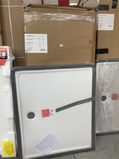 (COLLECTION ONLY) CLEAR GLASS SILVER FRAMED 800 X 1850 X 6MM SHOWER SIDE PANEL MAY BE USED AS A WETROOM PANEL WITH A PEARLSTONE 1200 X 1000MM SHOWER TRAY - RRP £811: LOCATION - C7