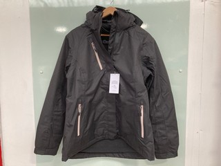 MOUNTAIN WAREHOUSE WOMENS BRACKEN MELANGE 3 IN 1 WATERPROOF JACKET IN BLACK - UK SIZE 16 - RRP £200: LOCATION - F1