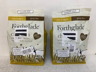 2 X FORTHGLADE CHICKEN WITH SWEET POTATO COLD PRESSED DRY DOG FOOD 6KG - BBE: 08/10/2025: LOCATION - E 1