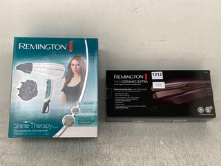 REMINGTON SHINE THERAPY HAIR DRYER TO INCLUDE REMINGTON PRO-CERAMIC EXTRA STRAIGHTENER: LOCATION - E6