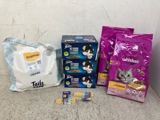 QTY OF ASSORTED PET FOOD ITEMS TO INCLUDE TAILS SOPHIE DRY DOG FOOD - BBE 23/12/2024: LOCATION - E7