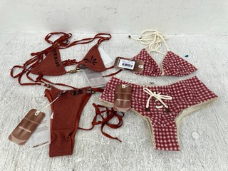 4 X ASSORTED JADED LONDON WOMENS CLOTHING IN VARIOUS DESIGNS & SIZES TO INCLUDE KNITTED BIKINI TOP IN ORBAN - UK SIZE 6: LOCATION - E7