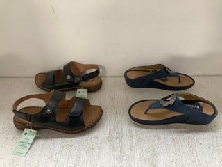 BELLISSIMO LADIES SANDALS IN NAVY -SIZE 6 TO INCLUDE PAVERS LADIES SANDALS IN BLACK -UK SIZE 7: LOCATION - WH4