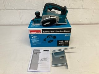 MAKITA 82MM(3-1/4") 18V LI-ION CORDLESS PLANER - MODEL DKP180Z - RRP £149: LOCATION - BOOTH