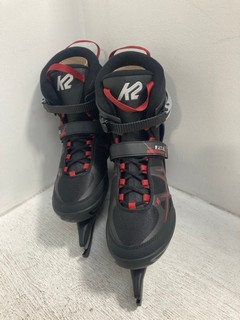 K2 ICE SKATES IN RED/BLACK - UK SIZE: 13 - RRP £95: LOCATION - H 10