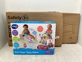 2 X SAFETY 1ST PORTABLE BED RAIL TO INCLUDE VTECH FIRST STEPS BABY WALKER: LOCATION - H 9