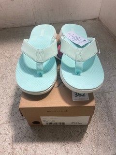 PAVERS WOMENS AQUA FLIP FLOPS - UK SIZE: 6: LOCATION - WH 7